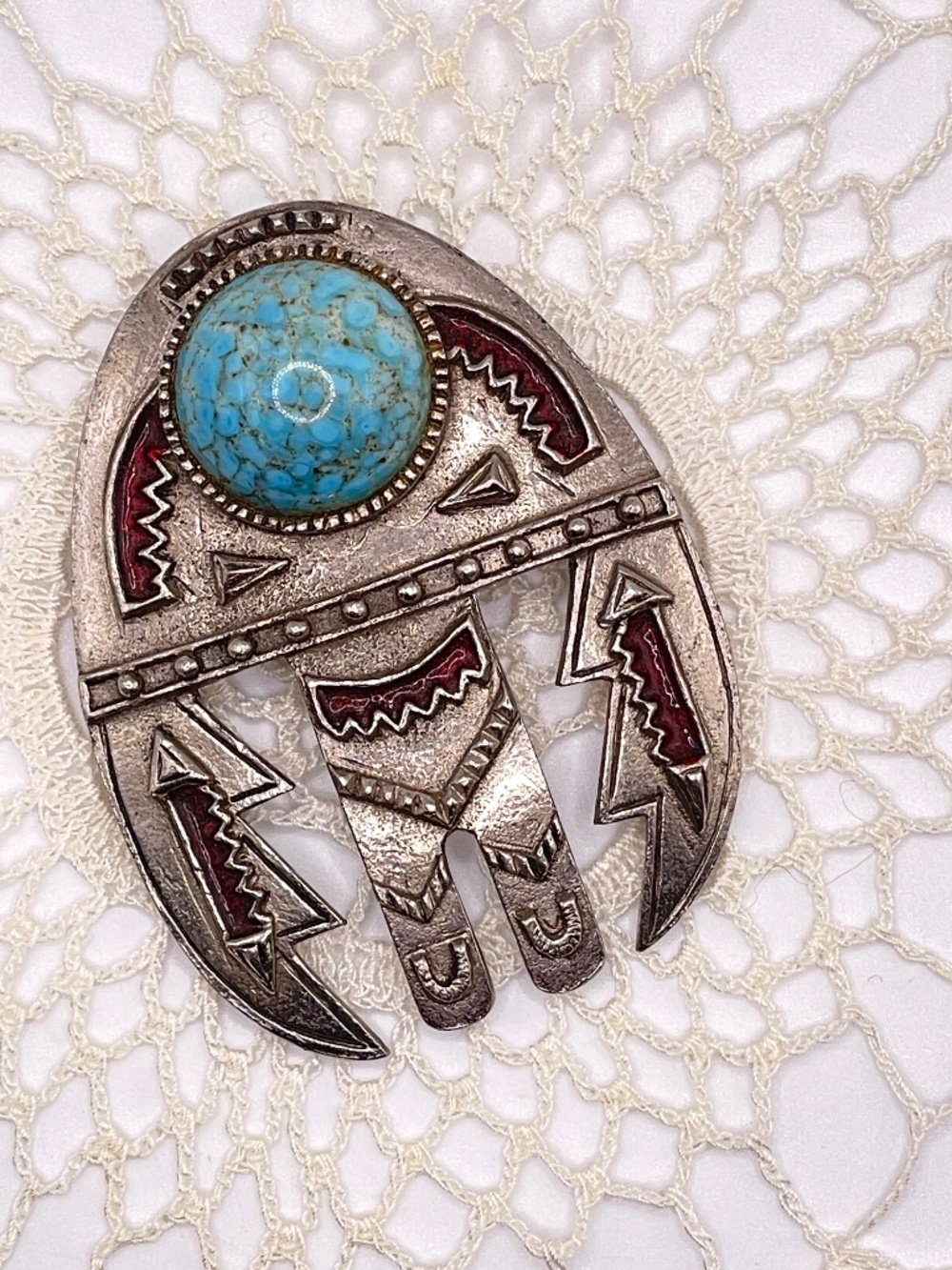 Vintage Richelieu Signed Southwestern Style Pin Brooch